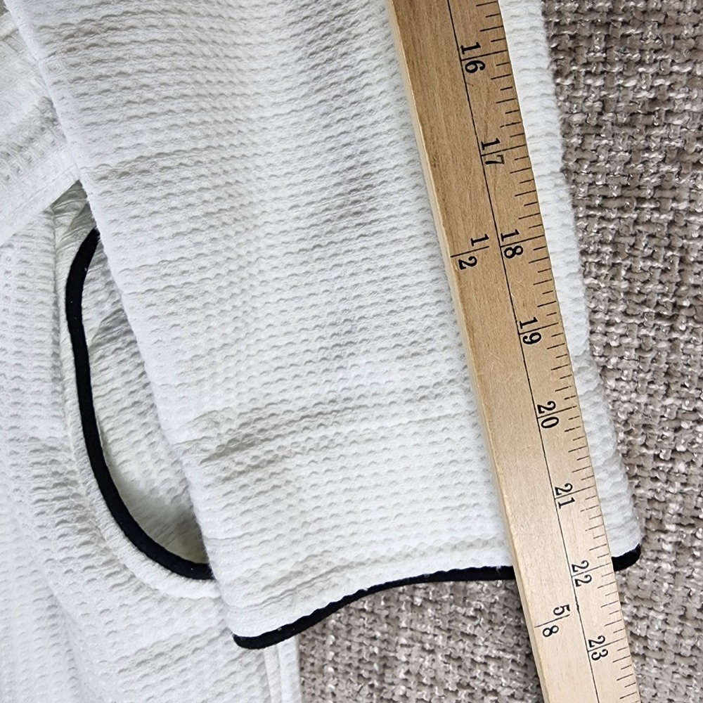 Riley Home Hooded Waffle Robe Womens M White Heavyweight Cotton Okeo-Tex EUC - Picture 7 of 13